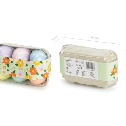 Velas Huevos de Pascua 7cm 6pcs