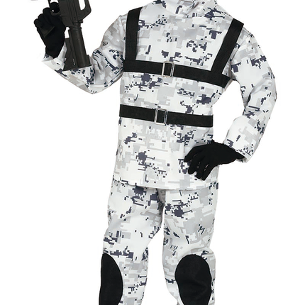 Disfraz de Soldado Niño Blanco Gris