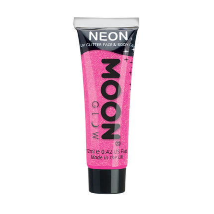 Moon Glow Neon UV Gel Purpurina Fina Rosa Caliente 12ml