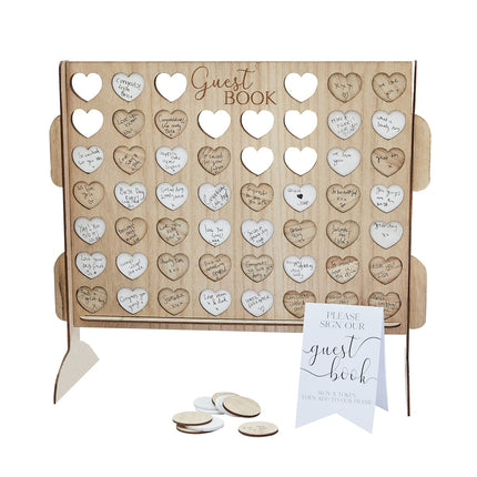 Libro de visitas 4 en raya Corazones 37cm