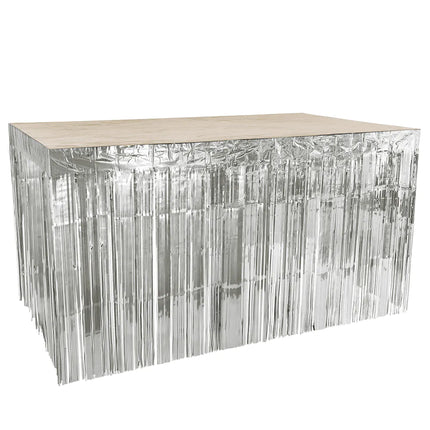 Faldón de Mesa Plateado Matallic 3m
