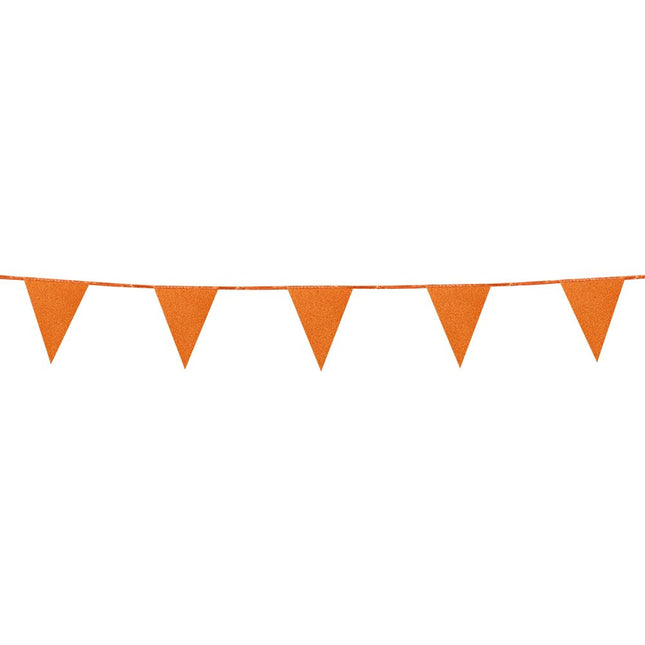 Guirnalda Naranja Papel Purpurina 6m