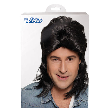 Peluca 80s Aso Negro