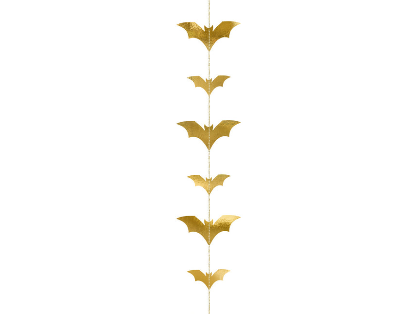 Decoración Colgante Murciélago Oro 1,5m