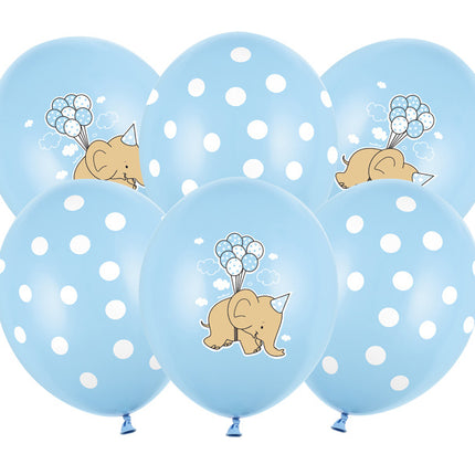 Globos Bebé Elefante Azul 30cm 6pcs