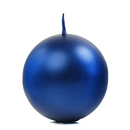 Velas Bola Azul Metálico 6cm 10pcs
