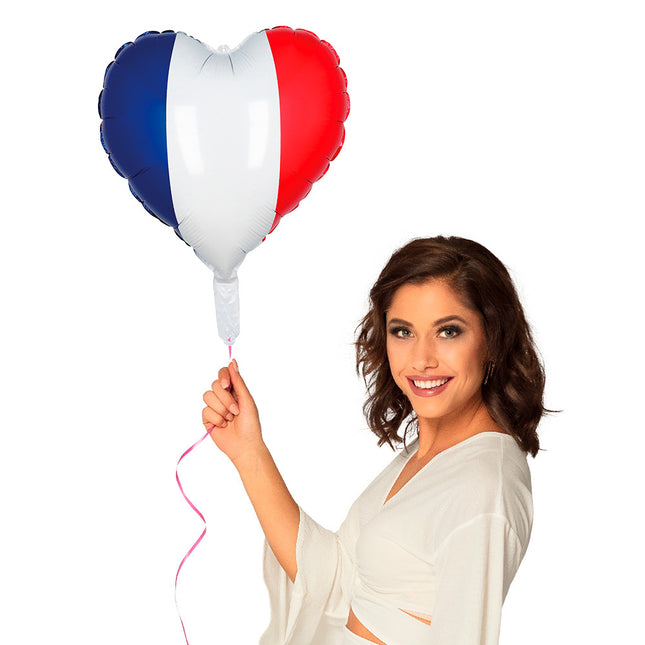Globo Helio Francia Corazón 45cm