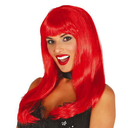Peluca de Halloween Pony Rojo