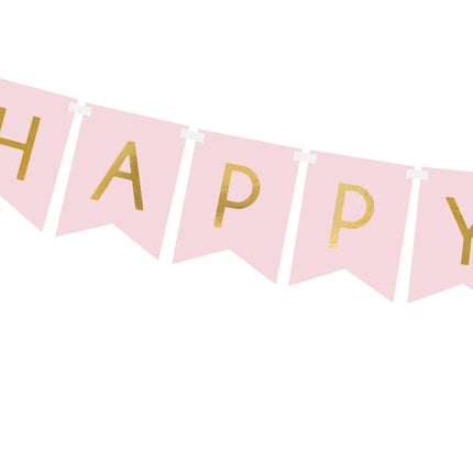 Banner Feliz Cumpleaños Rosa Claro 1,75m