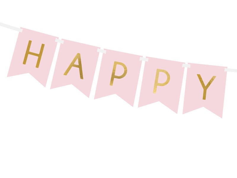 Banner Feliz Cumpleaños Rosa Claro 1,75m