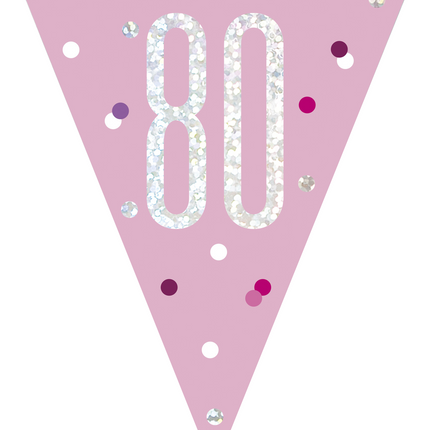 Guirnaldas 80 Años Rosa 2,74 m