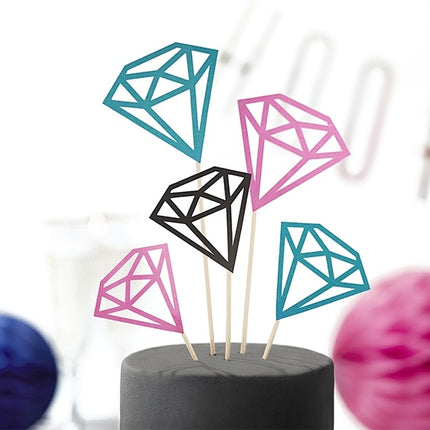 Cupcake Toppers Diamante 25.5cm 5pcs