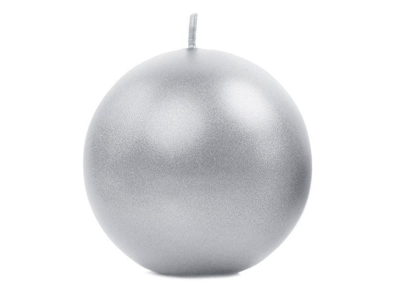 Bola Velas Plateada Metálica 8cm 6pcs