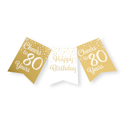 Estandarte 80 Años Oro Blanco 6m