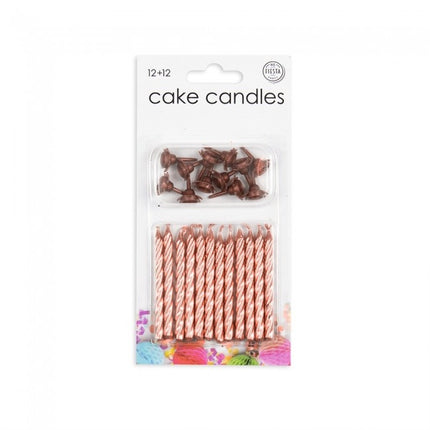 Velas Oro Rosa 6cm 12uds