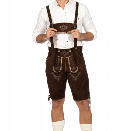 Lederhose marrón oscuro Hombre Corto