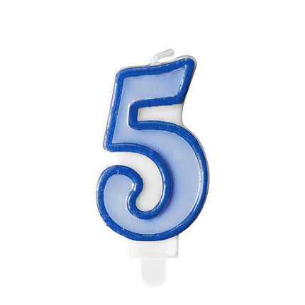 Vela 5 Años Azul 7cm