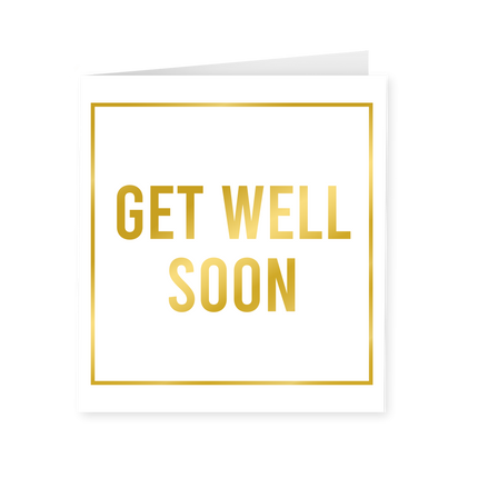 Tarjeta Get Well Soon Oro Blanco 15cm