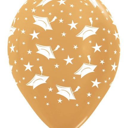 Globos Sombreros Graduación Oro 570 30cm 25pcs