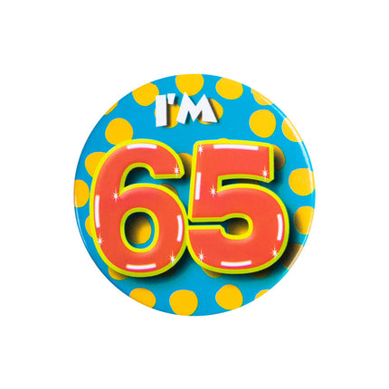 Tengo 65 años Botón 65 años 5,5cm