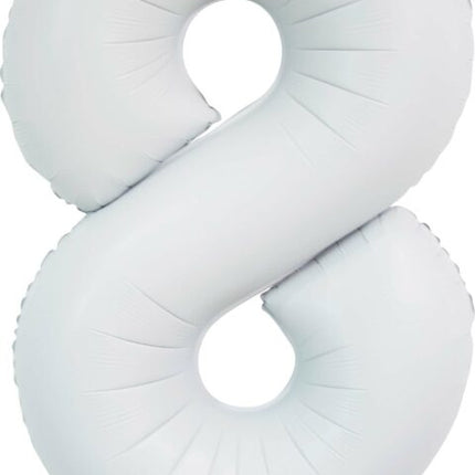 Globo Figura Blanco 8 Años Brillo 86cm