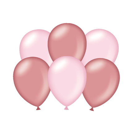 Globos Rosas Metálicos 30cm 6pcs