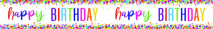 Banderola Feliz Cumpleaños Confeti de Colores 2,74m