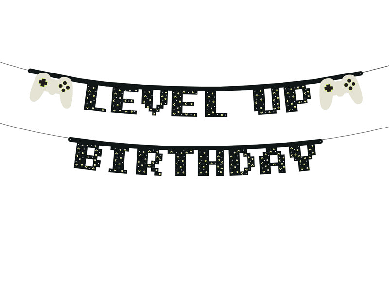 Banderola Fiesta Juegos Level Up Cumpleaños 2.5m