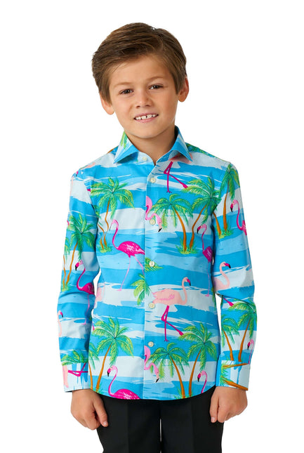 Camisa Hawaii Flamingo Niño <tc>OppoSuits</tc>