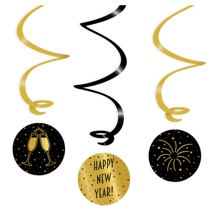 Decoración colgante ¡Feliz Año Nuevo! 14cm 3pcs