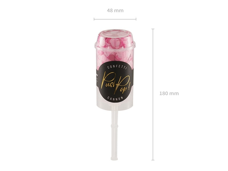 Cañón de confeti rosa claro 18cm