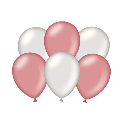 Globos Rosa/Plata Metálicos 30cm 6pcs