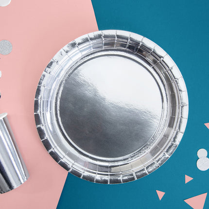 Platos de plata 23cm 6ud