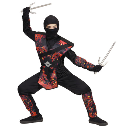 Disfraz de Ninja Negro Rojo Niño