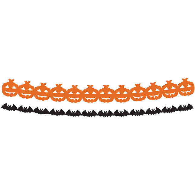 Murciélagos calabaza de guirnalda de papel