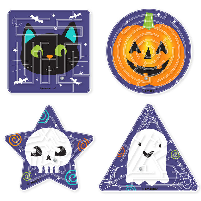 Halloween Compartir Regalos Puzzles Laberinto 4pcs