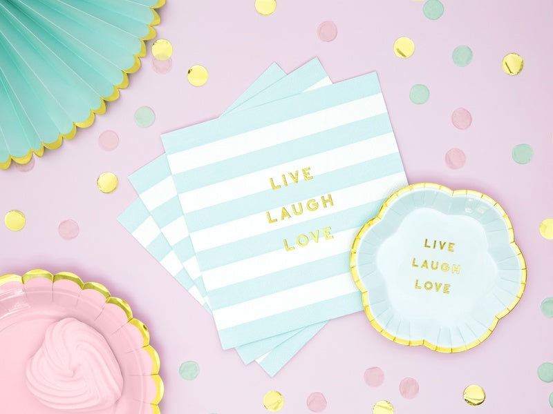 Servilletas azul claro Live Laugh Love 33cm 20pcs