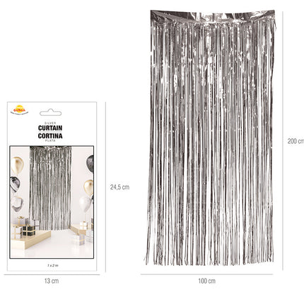 Cortina de puerta plateada 2m