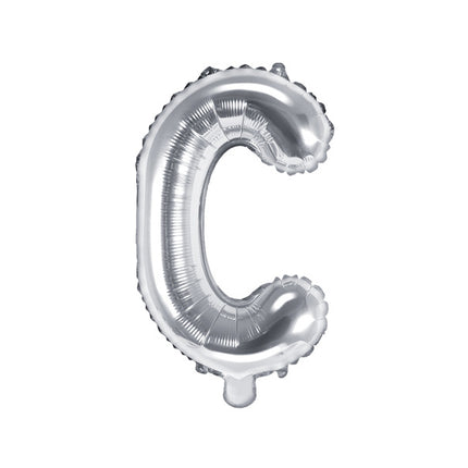Globo Letra C Plata Vacío 35cm