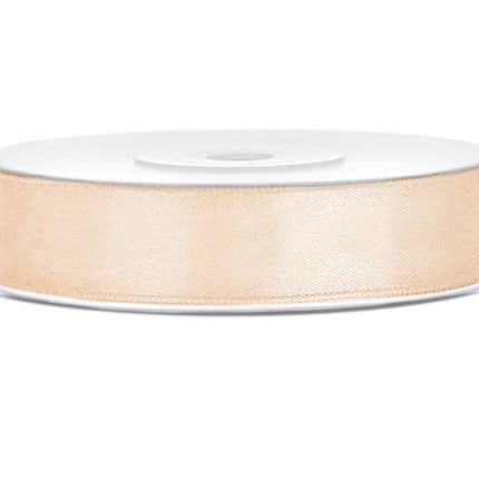 Cinta de raso vainilla crema 12mm 25m