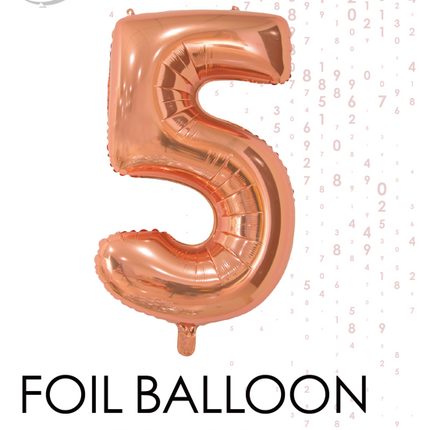 Globo Foil Figura 5 Oro Rosa 66cm