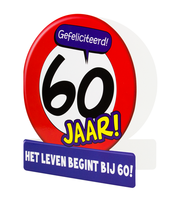 Tarjeta de cumpleaños 60 Años Señal de tráfico 16,5cm