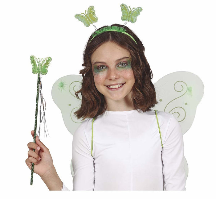 Set de accesorios mariposa verde 3 piezas