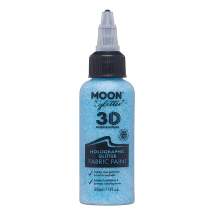 Purpurina lunar Pintura holográfica con purpurina para tejidos Azul 30ml