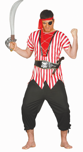 Disfraz de Pirata Rojo Blanco Hombre