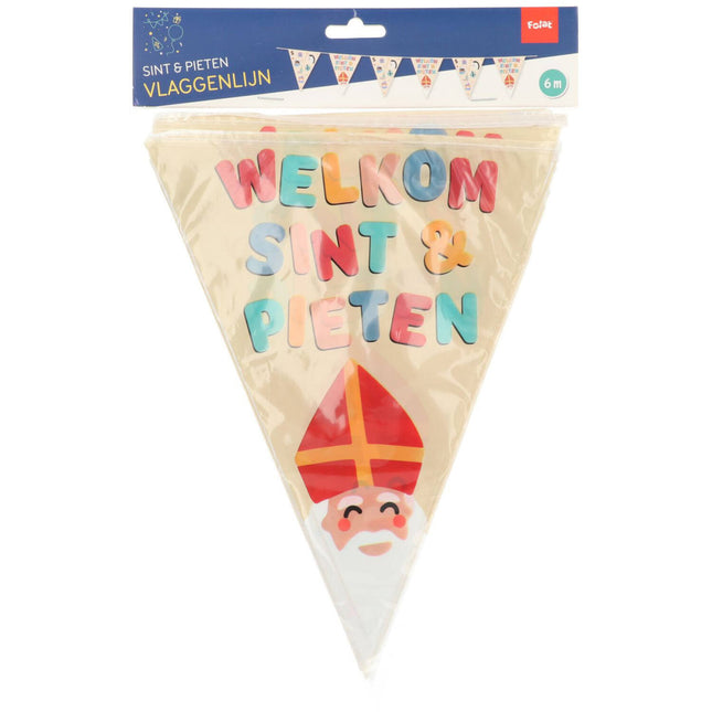 Línea de bandera Welcome Sint & Piet 6m