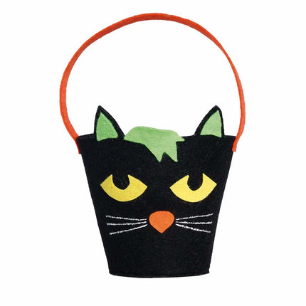 Cubo de caramelos de Halloween Gato 20cm