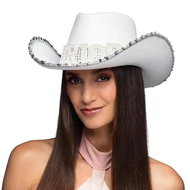 Boda Sombrero Vaquero Novia Purpurina