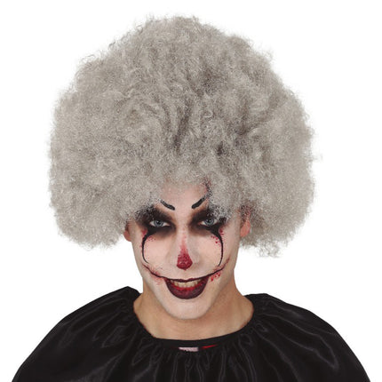Halloween Peluca Afro Gris