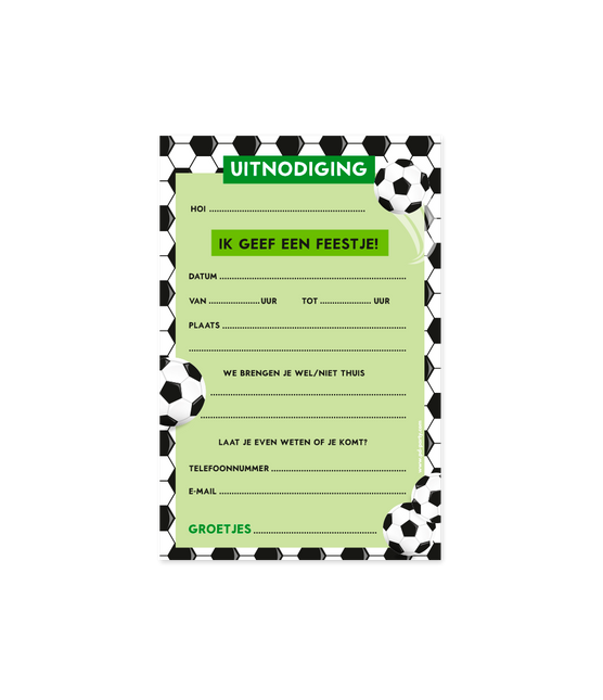 Invitaciones Fútbol Verde 6uds